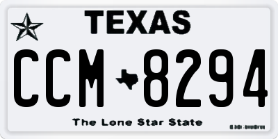 TX license plate CCM8294
