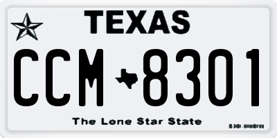 TX license plate CCM8301