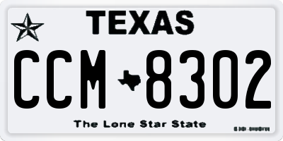 TX license plate CCM8302