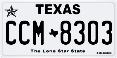 TX license plate CCM8303