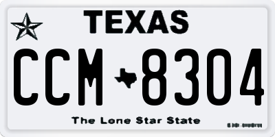 TX license plate CCM8304