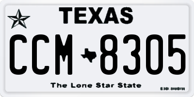TX license plate CCM8305