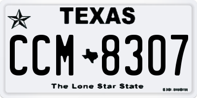 TX license plate CCM8307