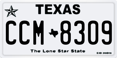 TX license plate CCM8309