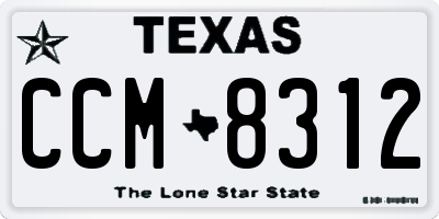 TX license plate CCM8312