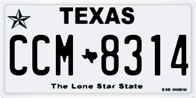 TX license plate CCM8314
