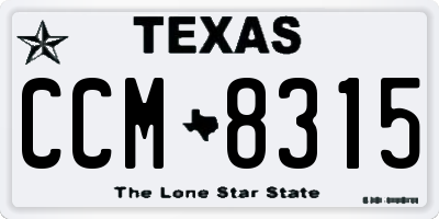 TX license plate CCM8315