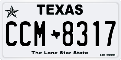 TX license plate CCM8317