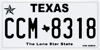 TX license plate CCM8318