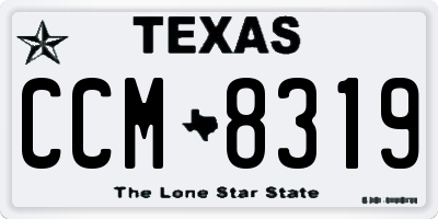 TX license plate CCM8319