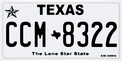 TX license plate CCM8322