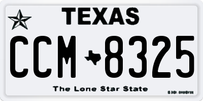TX license plate CCM8325