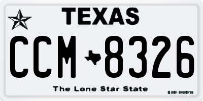 TX license plate CCM8326