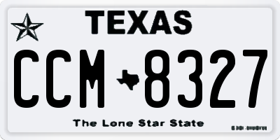 TX license plate CCM8327