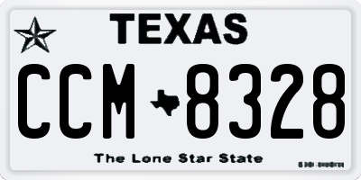 TX license plate CCM8328