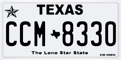 TX license plate CCM8330