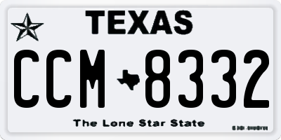 TX license plate CCM8332