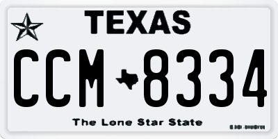 TX license plate CCM8334