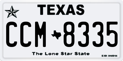 TX license plate CCM8335