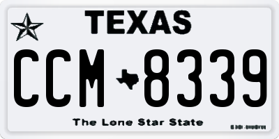 TX license plate CCM8339