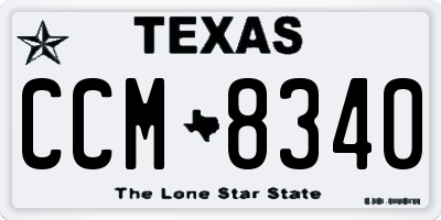 TX license plate CCM8340