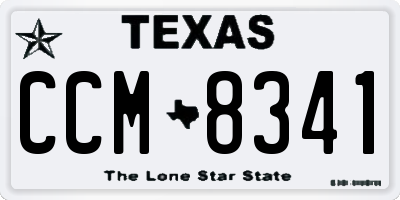 TX license plate CCM8341