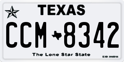 TX license plate CCM8342