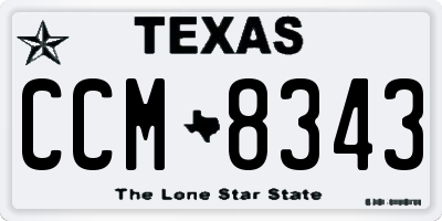 TX license plate CCM8343