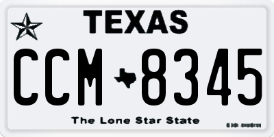 TX license plate CCM8345