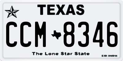 TX license plate CCM8346