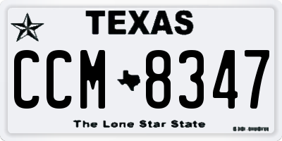 TX license plate CCM8347