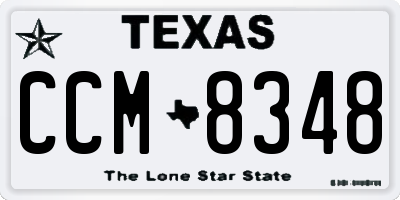 TX license plate CCM8348