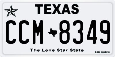 TX license plate CCM8349