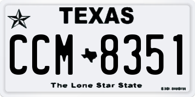 TX license plate CCM8351