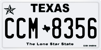 TX license plate CCM8356