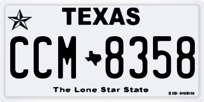 TX license plate CCM8358