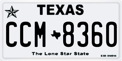 TX license plate CCM8360
