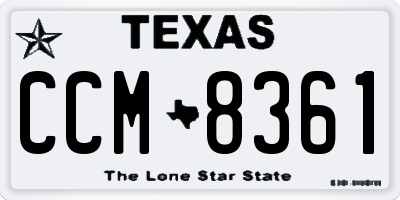 TX license plate CCM8361