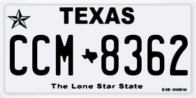 TX license plate CCM8362