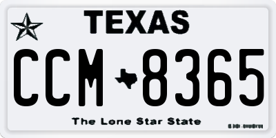 TX license plate CCM8365