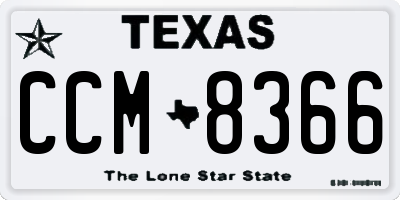 TX license plate CCM8366
