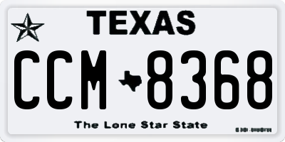 TX license plate CCM8368