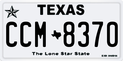 TX license plate CCM8370
