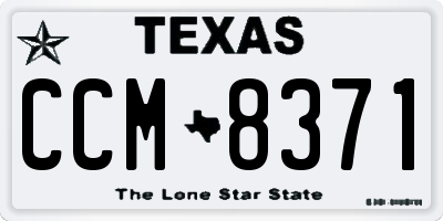 TX license plate CCM8371