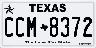 TX license plate CCM8372