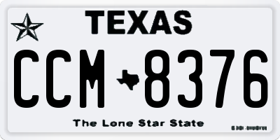 TX license plate CCM8376