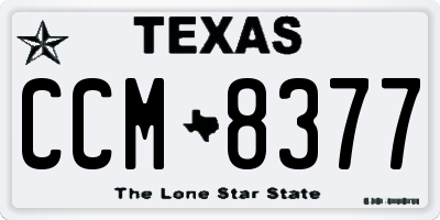 TX license plate CCM8377