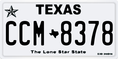 TX license plate CCM8378