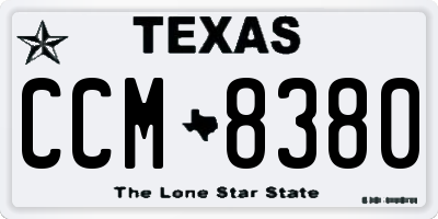 TX license plate CCM8380