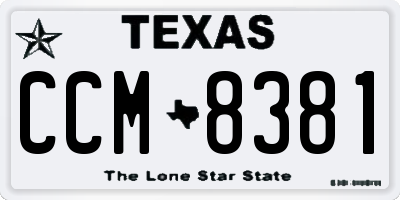 TX license plate CCM8381